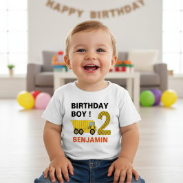 Camiseta Festa de 2 anos de Construção de Caminhão