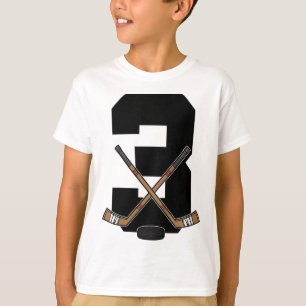 Camiseta Festa de 3 anos de hóquei no gelo para crianças Me
