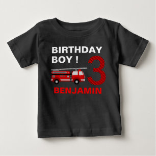 Camiseta Festa de 3 anos do Caminhão de Bombeiros