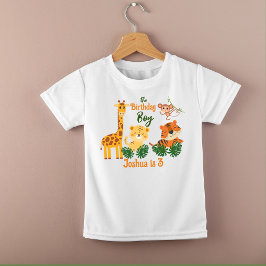 Camiseta Festa de animais da selva bonita, aniversário pers