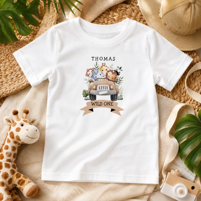Camiseta Festa de Animais de Safari na Selva Tropical (Tropical Jungle Safari Animals Party Toddler T-shirt)