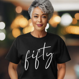 Camiseta Festa de aniversário 50ª Preta Chic White