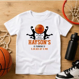 Camiseta festa de aniversário 5 de bola de laranja