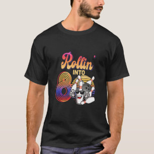 Camiseta Festa de aniversário 8º Rollin para 8 Boliches Ret