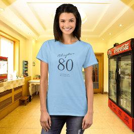 Camiseta Festa de aniversário 80 Cinza Script Azul