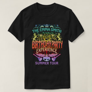 Camiseta Festa de aniversário Banda Retro 70s Concert Logot