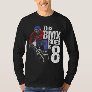 Camiseta festa de aniversário BMX de 8 anos Meninos Suja Bi