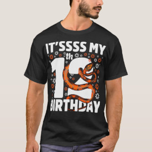 Camiseta festa de aniversário Boa Python R, Cobra de 12 ano