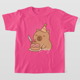 Camiseta Festa de Aniversário Capivara de crianças fofas co