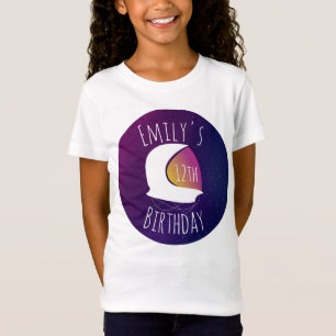 Camiseta Festa de Aniversário com Galáxia Espacial Astronau