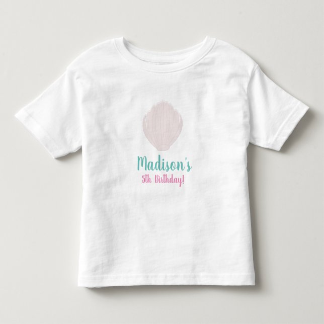 Camiseta Festa de Aniversário Conchas de Verão (Frente)