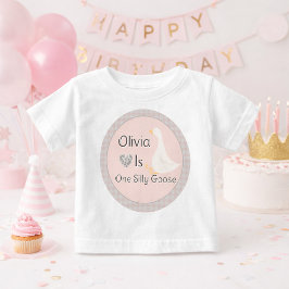 Camiseta Festa de Aniversário da Menina Ganso Boba de Xadre