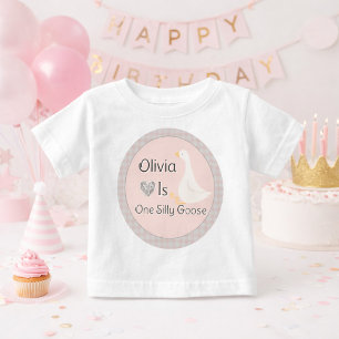 Camiseta Festa de Aniversário da Menina Ganso Boba de Xadre