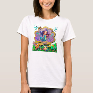 Camiseta Festa de Aniversário da Sereia & Debaixo do Mar