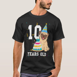 Camiseta Festa de Aniversário de 10 Anos de Criança Menino