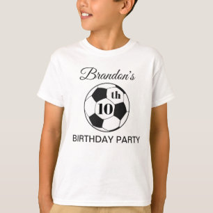 Camiseta Festa de Aniversário de 10 anos Futebol Vermelho M
