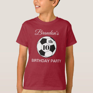 Camiseta Festa de Aniversário de 10 anos Futebol Vermelho M