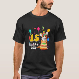 Camiseta Festa de Aniversário de 15 Anos do Cachorro Pug Ad