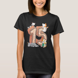 Camiseta Festa de Aniversário de 15 Anos do Gato Quinze 15