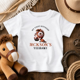 Camiseta Festa de Aniversário de 1 ano com Caricaturas de C