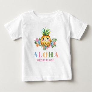 Camiseta Festa de Aniversário de 1 Ano de Verão Tropical Ab