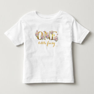 Camiseta Festa de aniversário de 1 ano em jardim de fadas c