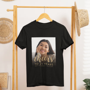 Camiseta Festa de Aniversário de 21 Anos com Foto Personali