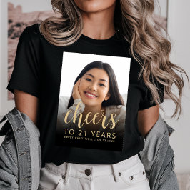 Camiseta Festa de aniversário de 21 anos de Animação de Fot