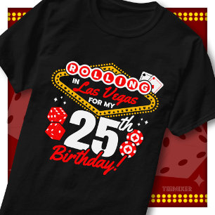 Camiseta Festa de Aniversário de 25 Anos no Cassino de Las 