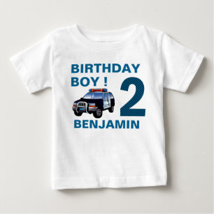 Camiseta Festa de Aniversário de 2 anos do Carro da Polícia