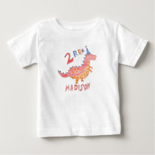 Camiseta Festa de aniversário de 2 anos do dinossauro verme