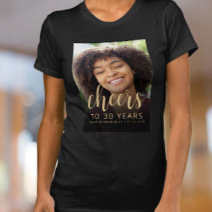 Camiseta Festa de Aniversário de 30 Anos com Foto Personali