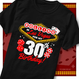 Camiseta Festa de Aniversário de 30 Anos no Cassino Rolling
