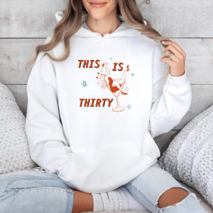 Camiseta Festa de Aniversário de 30 Anos Retro Chic Laranja