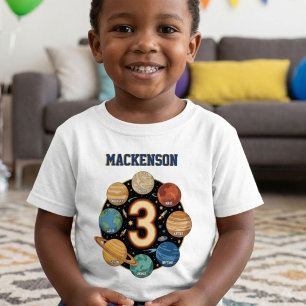 Camiseta Festa de aniversário de 3 anos com nome personaliz