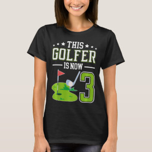 Camiseta Festa de Aniversário de 3 Anos de Crianças Golfe M