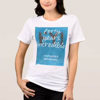 Camiseta Festa de Aniversário de 40 Anos Incrível Céu Azul