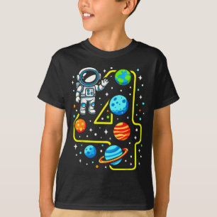 Camiseta Festa de Aniversário de 4 anos do Astronauta Menin