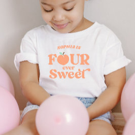 Camiseta Festa de Aniversário de 4 Anos Four Ever Sweet Pea