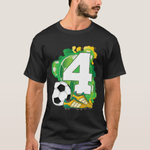 Camiseta Festa de Aniversário de 4 Anos Tema Futebol Menino