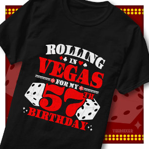 Camiseta Festa de Aniversário de 57 anos Vintage Rolling In