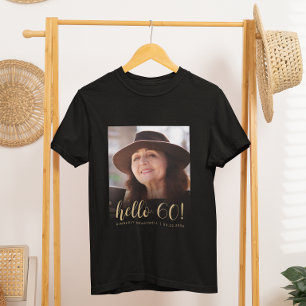 Camiseta Festa de Aniversário de 60 Anos com Foto Personali