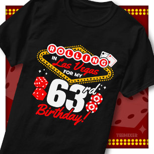 Camiseta Festa de Aniversário de 63 Anos no Cassino Rolling