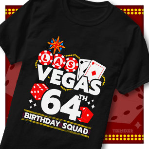 Camiseta Festa de Aniversário de 64 Anos no Cassino com a T