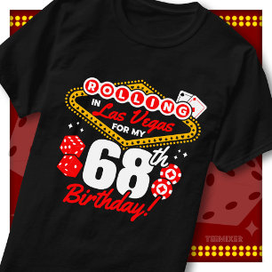 Camiseta Festa de Aniversário de 68 Anos no Cassino Rolling