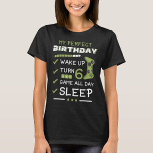 Camiseta Festa de aniversário De 6 De Jogo De Vídeo Para Jo