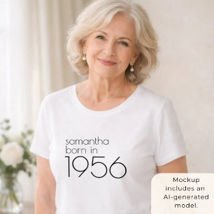 Camiseta Festa de Aniversário de 70 anos Minimalista Nascid