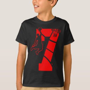 Camiseta Festa de aniversário de 7 anos tema basquete