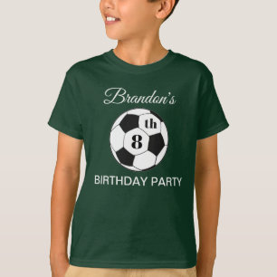 Camiseta Festa de Aniversário de 8 anos Futebol Verde Camis