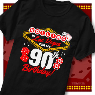 Camiseta Festa de Aniversário de 90 Anos no Cassino Rolling